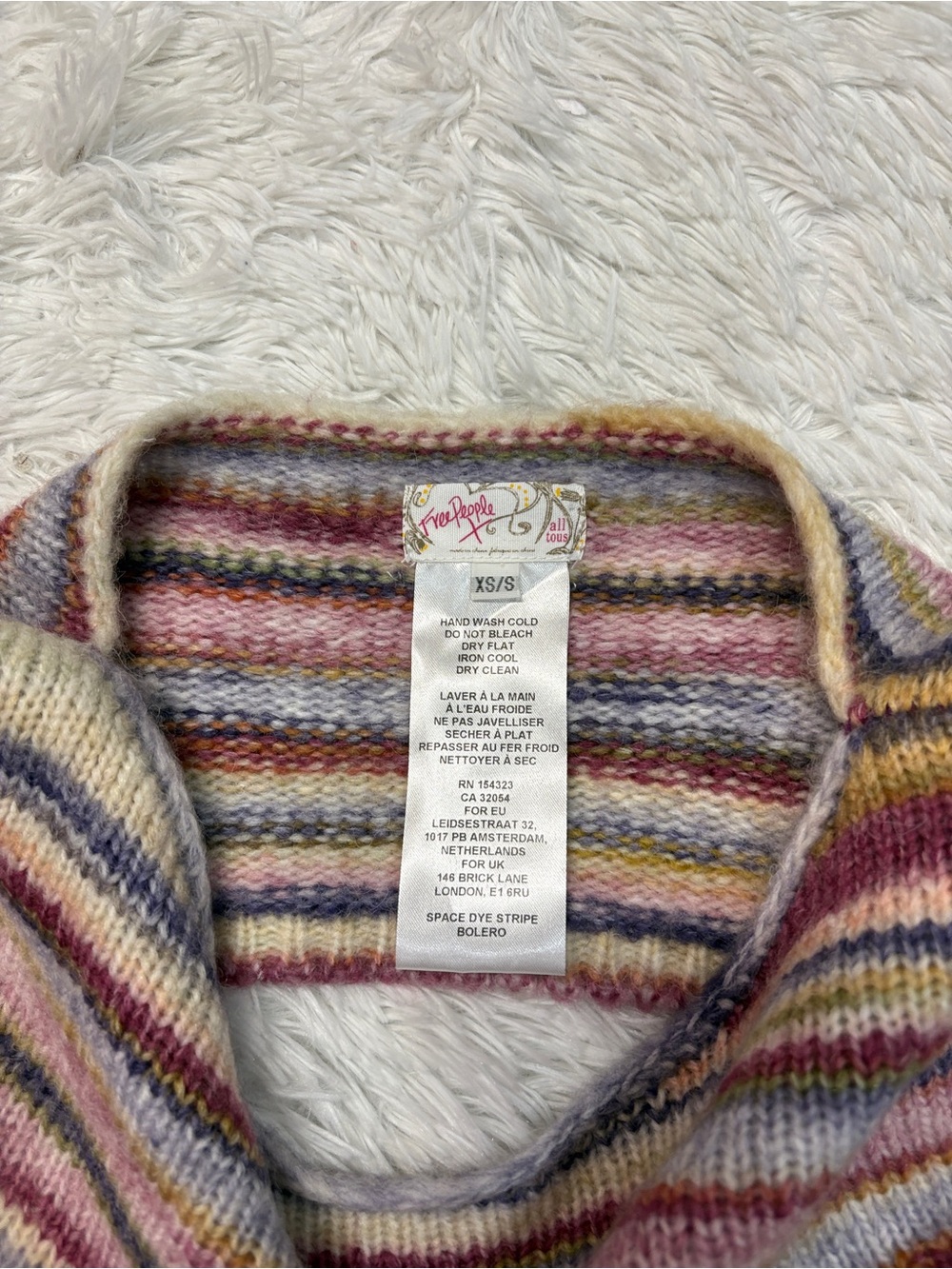 Free People Multi Color Striped Cropped Shrug - Picture 2 of 3